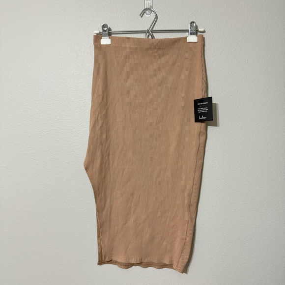 Lulu’s Set For Life Tan Bodycon Midi Skirt—M - Picture 3 of 12
